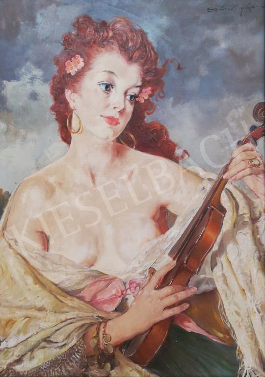  Szánthó, Mária - Lady with Violin painting