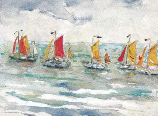  Perlmutter Izsák - Hajók festménye