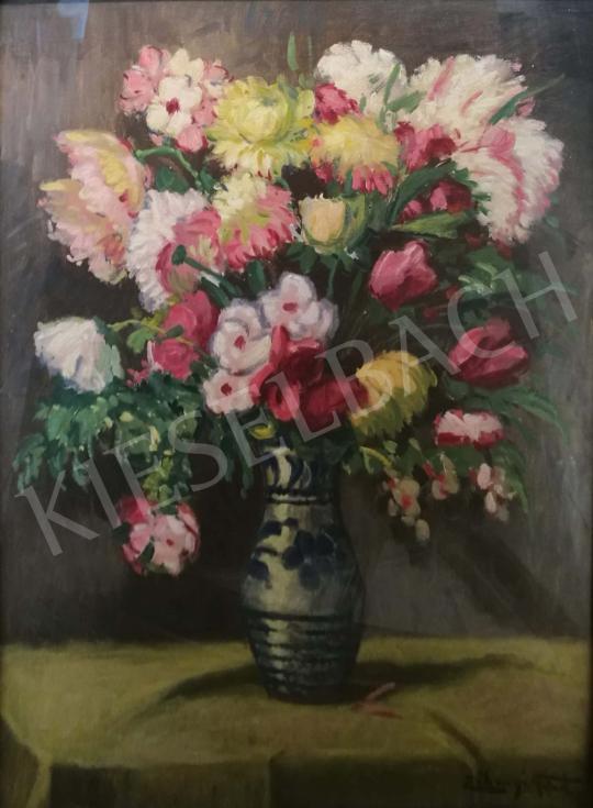 For sale Záhonyi, Géza - Flower Still Life with Peonies and Tulips 's painting