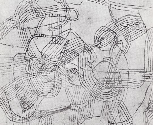 Vajda, Júlia - Labyrinth on ligh ground, 1963 painting