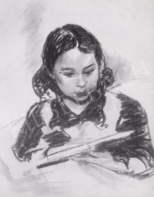  Ék, Sándor (Alex Keil) - Reading Girl, 1940 painting