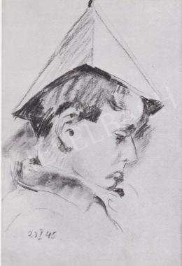  Ék, Sándor (Alex Keil) - Portrait of Little Boy with Paper Hat, 1940 