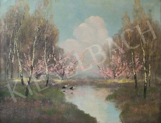 For sale  Kézdi-Kovács, Elemér - Brookside with Blooming Trees 's painting