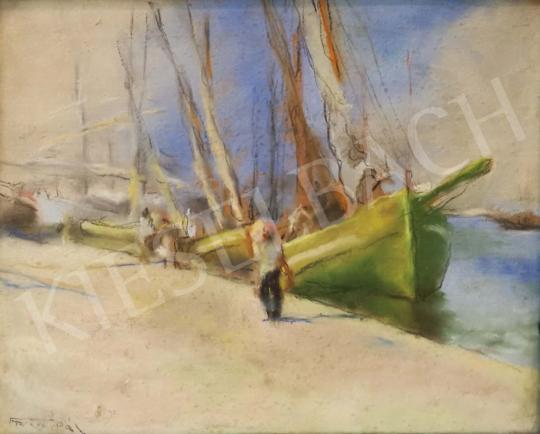  Fried Pál - Kikötői látkép festménye