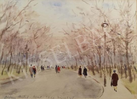 Diósy, Antal (Dióssy Antal) - Walking by the City Hall, 1966 painting