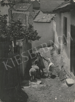  Szőllősy, Kálmán - Old Village with Young Goats, c. 1950 