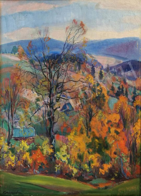 Kontratovics Ernő - Színes őszi táj (Kárpátalja) festménye