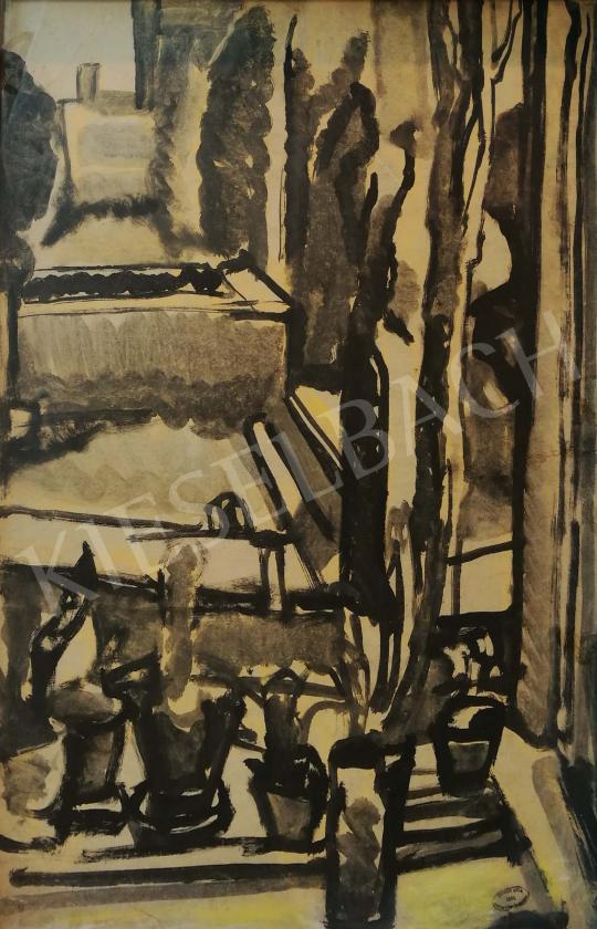 Gruber Béla - Kilátás az ablakból festménye