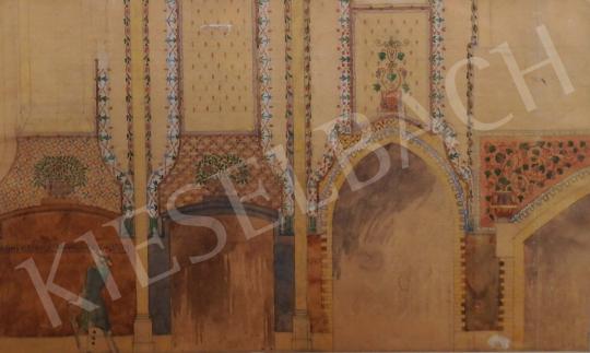 Eladó Ismeretlen festő - A Szilágyi Dezső téri templom belső falának díszítőfestés terve, 1890 körül festménye