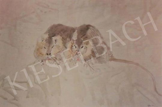  Hajnal, János - Rats, 1940-50's painting