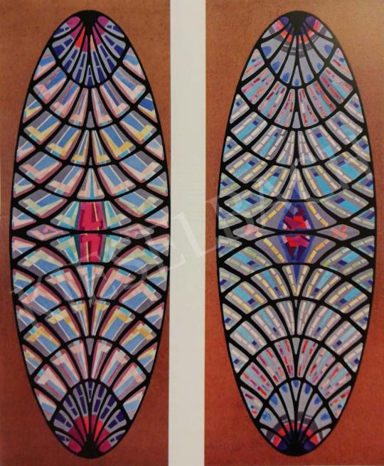  Hajnal, János - Design for the Stained-Glass Window of the Papal Audience Hall, 1971 painting