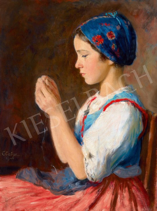  Glatz, Oszkár - Girl with a Blue Bonnet | 59th Autumn Auction auction / 9 Lot