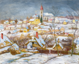 Szlányi, Lajos - Village in Winter 