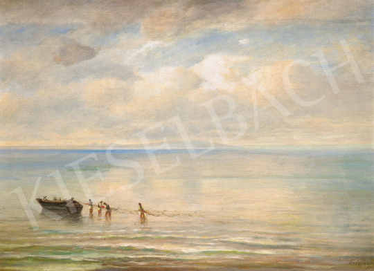 Telepy, Károly - Fishermen at Lake Blaton, late 19th century | 59th Autumn Auction auction / 20 Lot