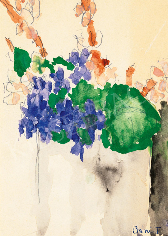  Ferenczy, Béni - Violet in a Vase, 1965 | 59th Autumn Auction auction / 36 Lot