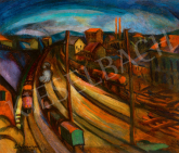  Schönberger, Armand - City (Rails), c. 1930 painting