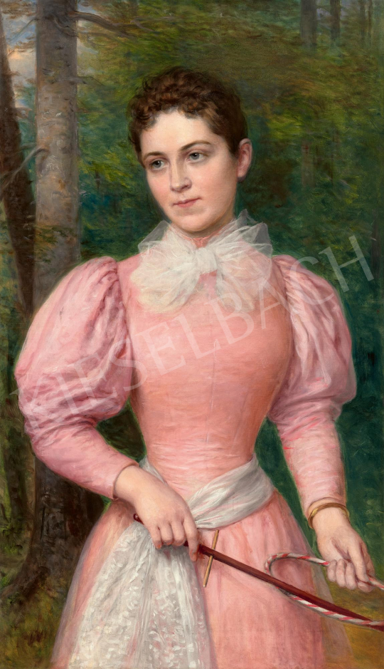 Barabás, Miklós - Young Girl in a Pink Dress (The Granddaughter of the Artist, Leóna Szegedy-Maszák), 1893 | 59th Autumn Auction auction / 45 Lot