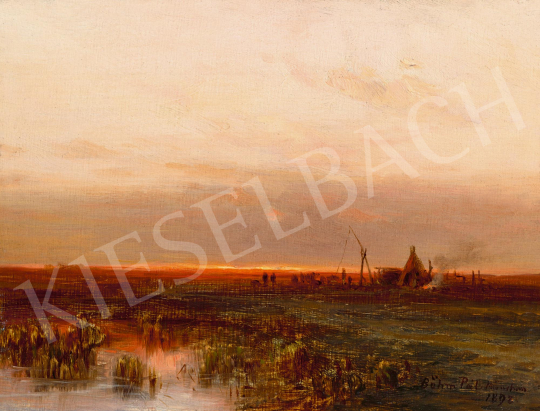 Böhm Pál - Naplemente az Alföldön, 1898 | 59. Őszi Aukció aukció / 62 tétel