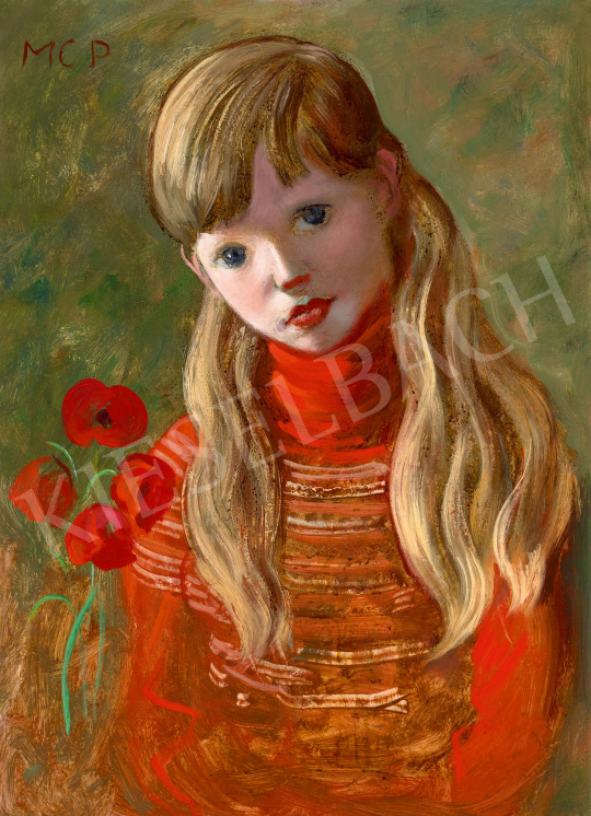  Molnár C., Pál - Girl with Poppies | 59th Autumn Auction auction / 84 Lot