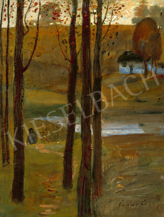  Gulácsy, Lajos - Wanderer in Landscape (On the Way), c. 1910 | 59th Autumn Auction auction / 87 Lot