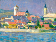  Rózsaffy, Dezső - Town by the Danube painting