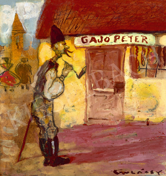  Gulácsy, Lajos - In Front of Péter Gajó’s Shop, 1902-1905 | 59th Autumn Auction auction / 123 Lot