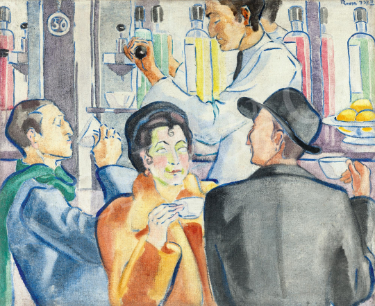  Móricz, Margit, - Café in Rome, 1937 | 59th Autumn Auction auction / 126 Lot