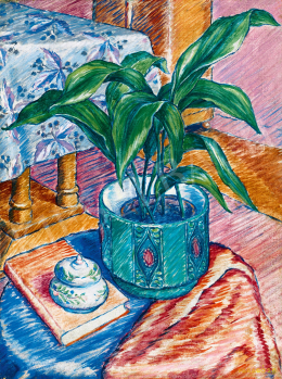  Faragó Endre - Virágcsendélet art deco kaspóval, 1928 