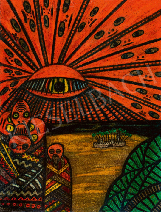 Mokry-Mészáros Dezső - Sugárzó nap-szem egy idegen bolygón (Serie IV Mysterium), 1916 | 59. Őszi Aukció aukció / 159 tétel