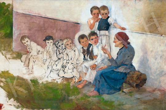  László, Fülöp - Children Listening to the Story | 59th Autumn Auction auction / 163 Lot