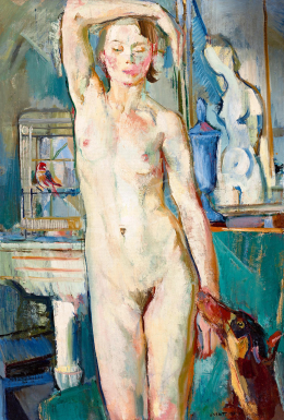 Mattioni, Eszter (Hollósné, Hollós Mattioni E - Female Nude Standing 