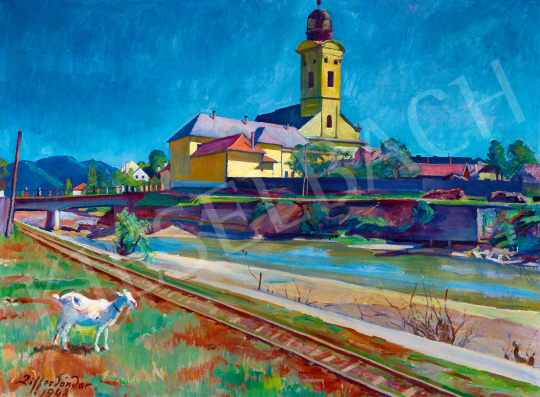 Ziffer Sándor - Kék ég (Nagybánya a Zazar-parttal), 1948 | 59. Őszi Aukció aukció / 194 tétel