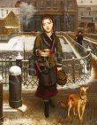  Reiter, Johann Baptist - Visszatérés a bevásárlásból (Lexi, a művész lánya), 1870-es évek közepe festménye