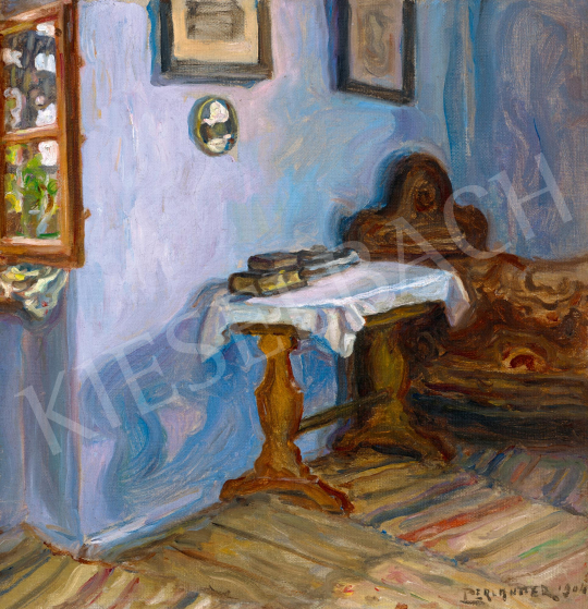  Perlmutter Izsák - A művész kék falú szobája tükröződő ablakokkal, 1904 | 59. Őszi Aukció aukció / 143 tétel