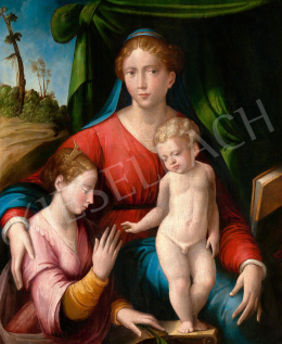  Attributed to Innocenzo da Imolának (cca. 1490 - cca. 1545) - The Mystical Marriage of Saint Catherine 