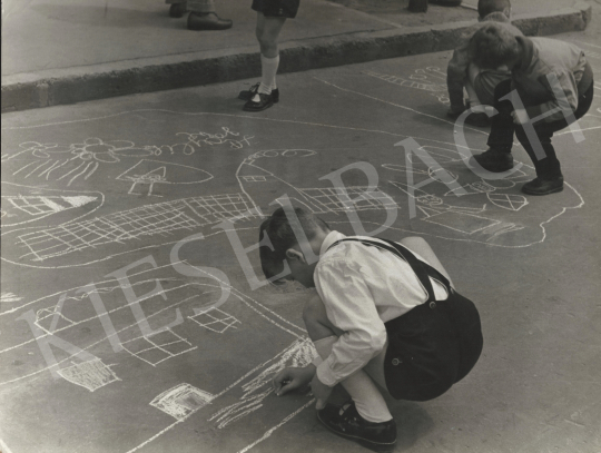 Eladó  Krisch Béla - Gyermeknapon, 1959 festménye