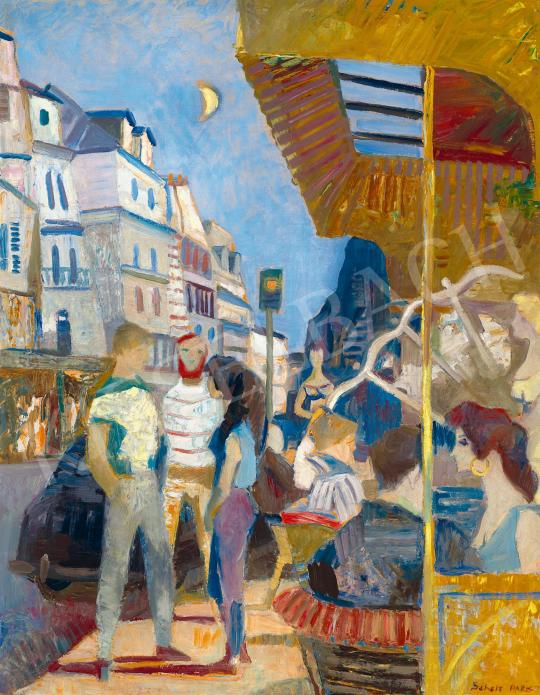 Scholz, Erik - Cafe in Paris, 1960s painting