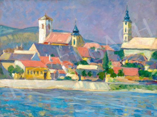  Rózsaffy, Dezső - Town by the Danube painting