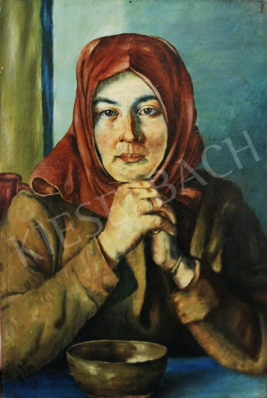 Eladó  Ismeretlen művész G. Franich jelzéssel - Fejkendős nő, 1926 festménye