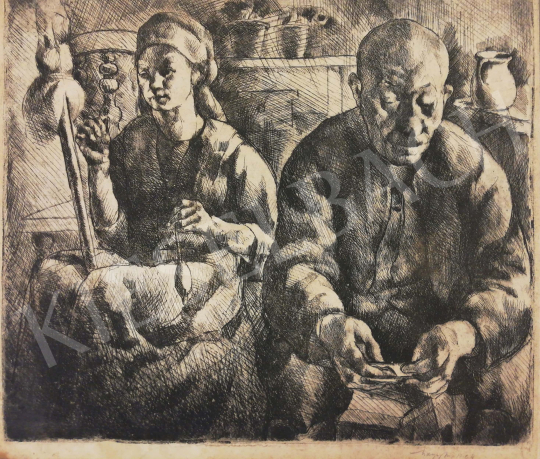  Nagy Imre - Apa és lánya festménye