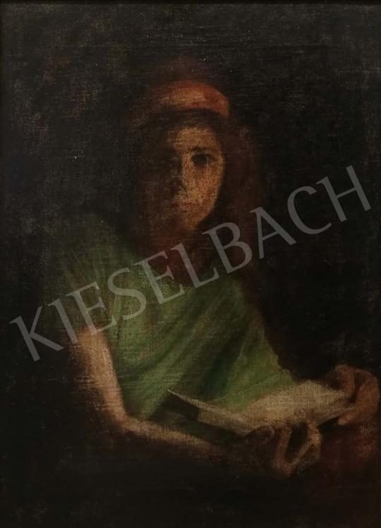 For sale Glatter, Ármin - Girl in Green Dress with Book 's painting