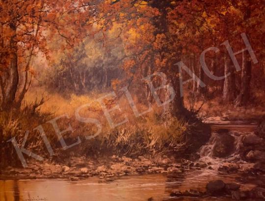 Neogrády, László - Autumn Forest with Brook painting