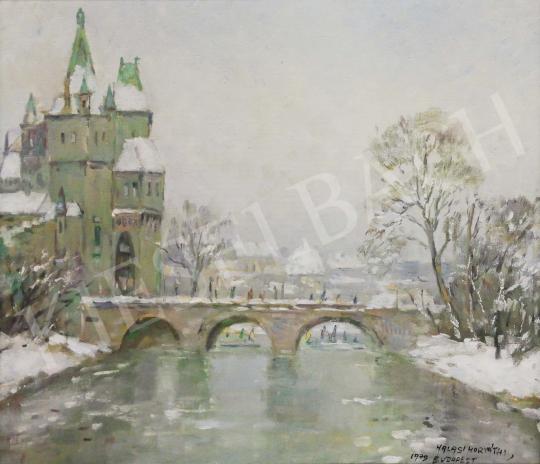 Halasi Horváth, István (Horváth István) - Cityscape in Winter, 1979 painting