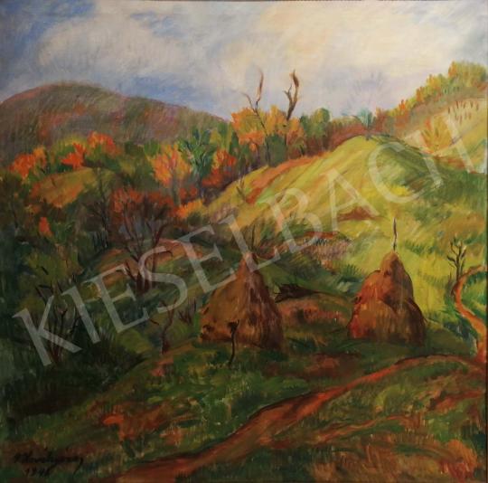 Püspöki Kováts, Géza (P. Kováts Géza) - Sunlit Autumn Landscape, 1948 painting