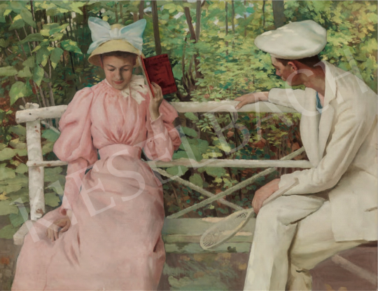  Vaszary, János - Courtship, c.1895 painting