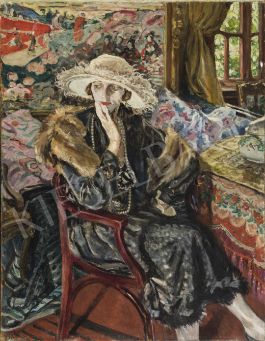  Perlmutter, Izsák - Cleo with White Hat, c. 1920 painting