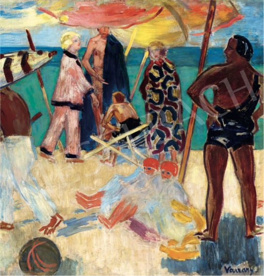  Vaszary János - Strandon, 1928 körül festménye