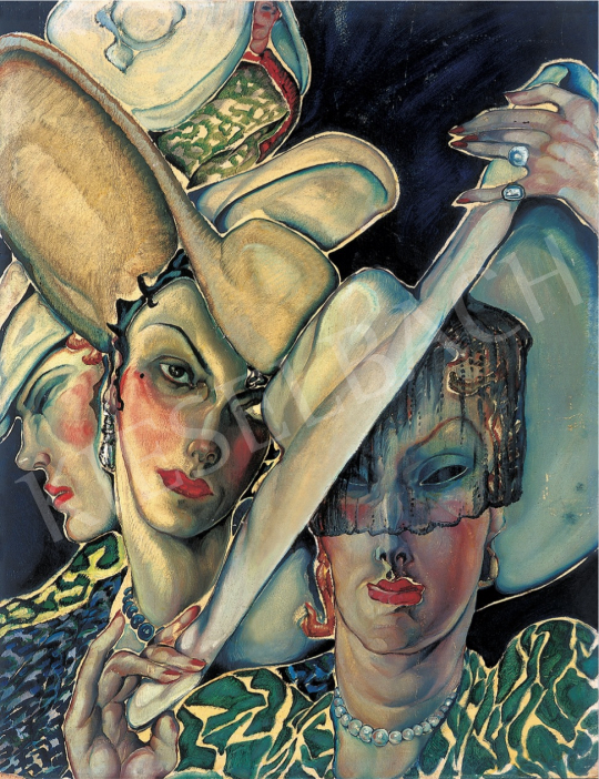  Batthyány, Gyula - Women with Hats, 1930s painting