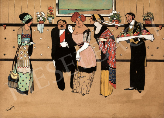  Faragó, Géza - The Reception, 1910s painting