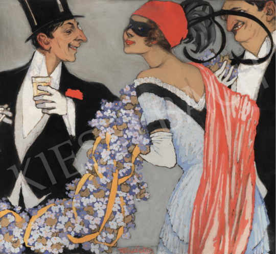  Faragó, Géza - Masquerade, 1913 painting